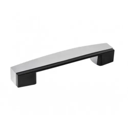 Puxador Glimmer 192mm Cromado/Preto