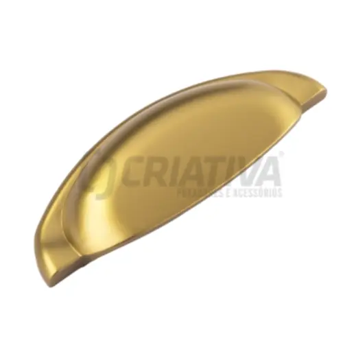 Puxador Concha 128mm Nobre Dourado Brilho