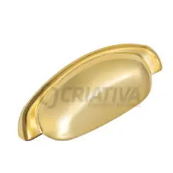 Puxador Concha 96mm Nobre Dourado Brilhoso